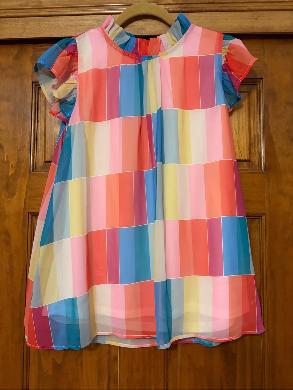 NWT JODIFL Pastel Stripe Ruffle Sleeve Tunic